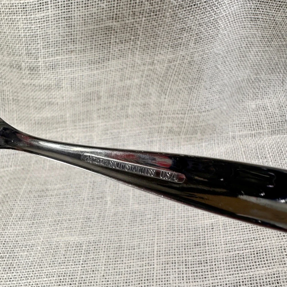 Ebbtide  Solid Stainless USA Serving Spoon Mid Century Modern Replacement 8.25in